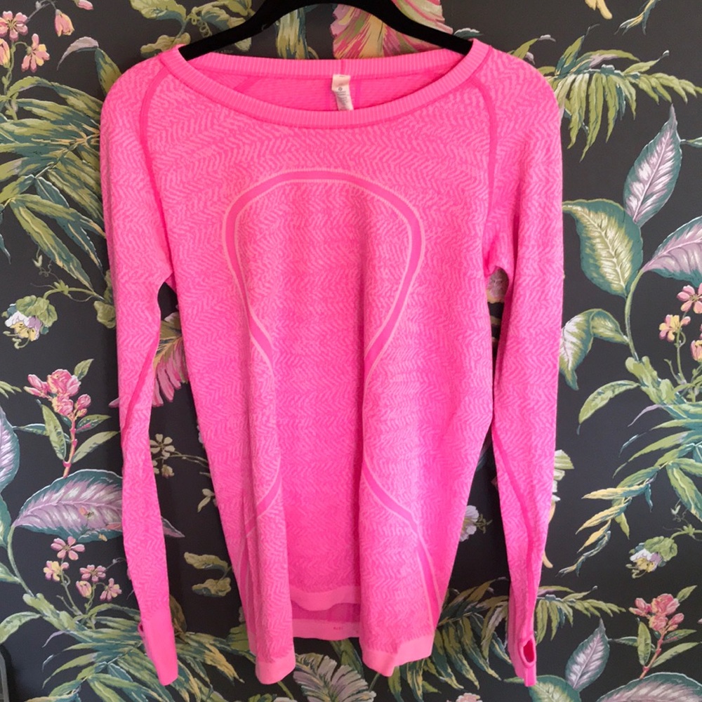 Lulu lemon Neon pink long sleeve top
